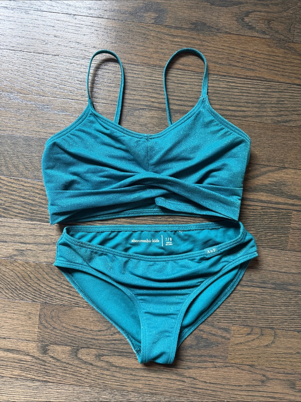 Abercrombie Kids Teal Two-Piece Swim Set - Girls 7/8